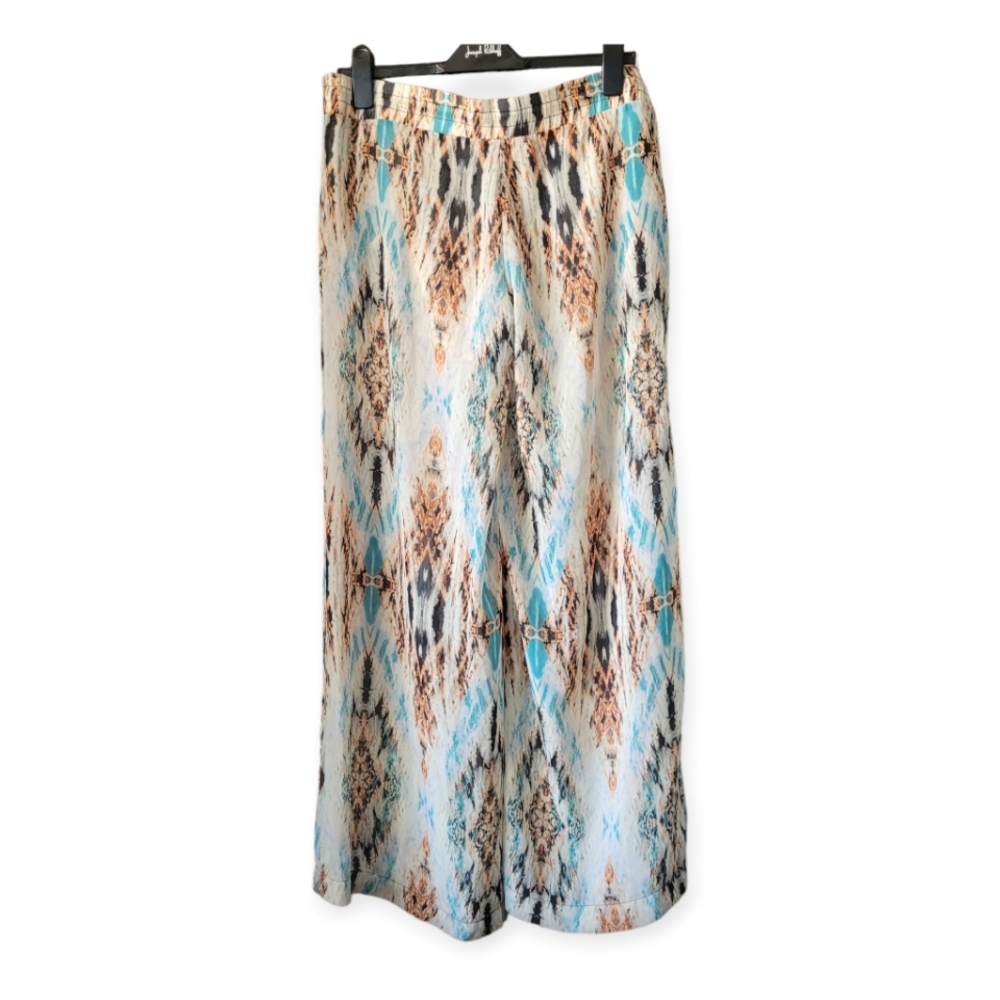 Guess Sheer Wide Leg Snake Print Pants size medium bohemian